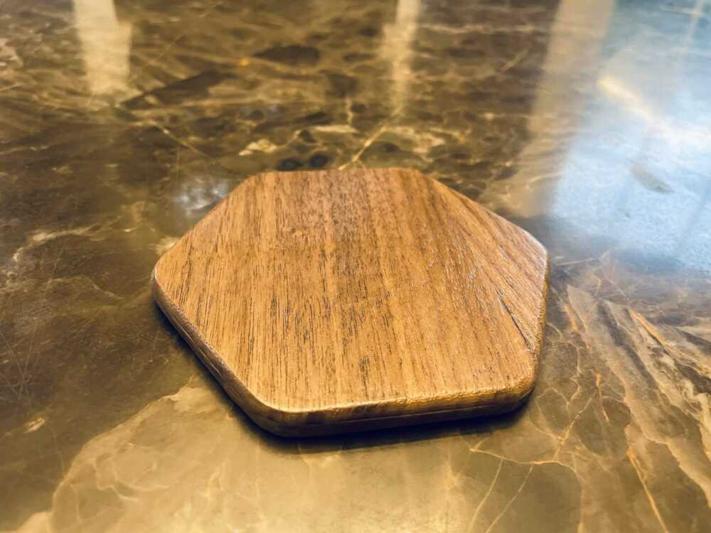 Customizable Hexagon Hardwood Coasters