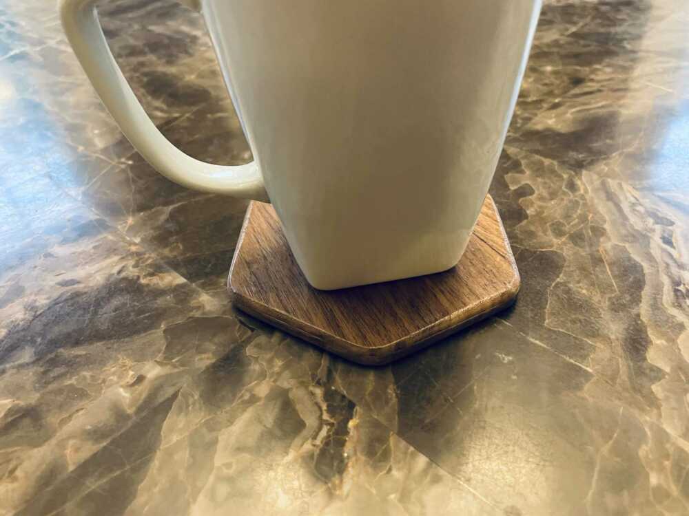 Customizable Hexagon Hardwood Coasters