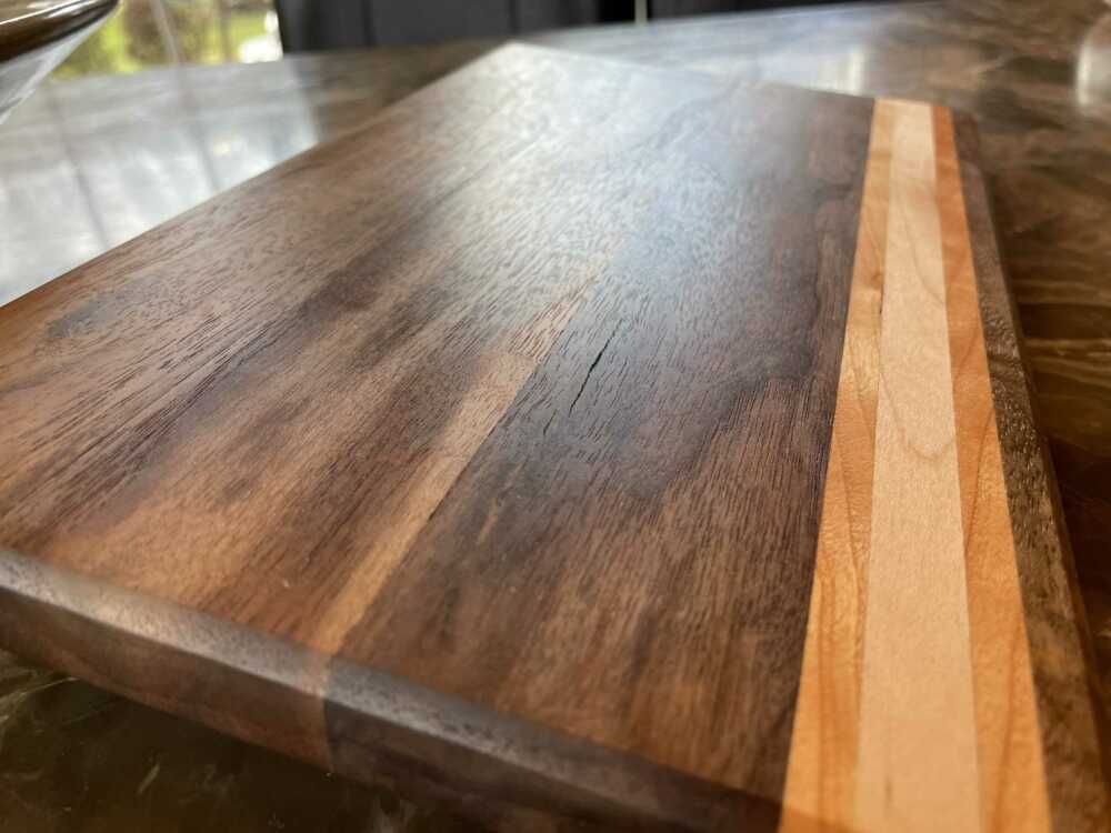 Side Strip Black Walnut Cutting Board