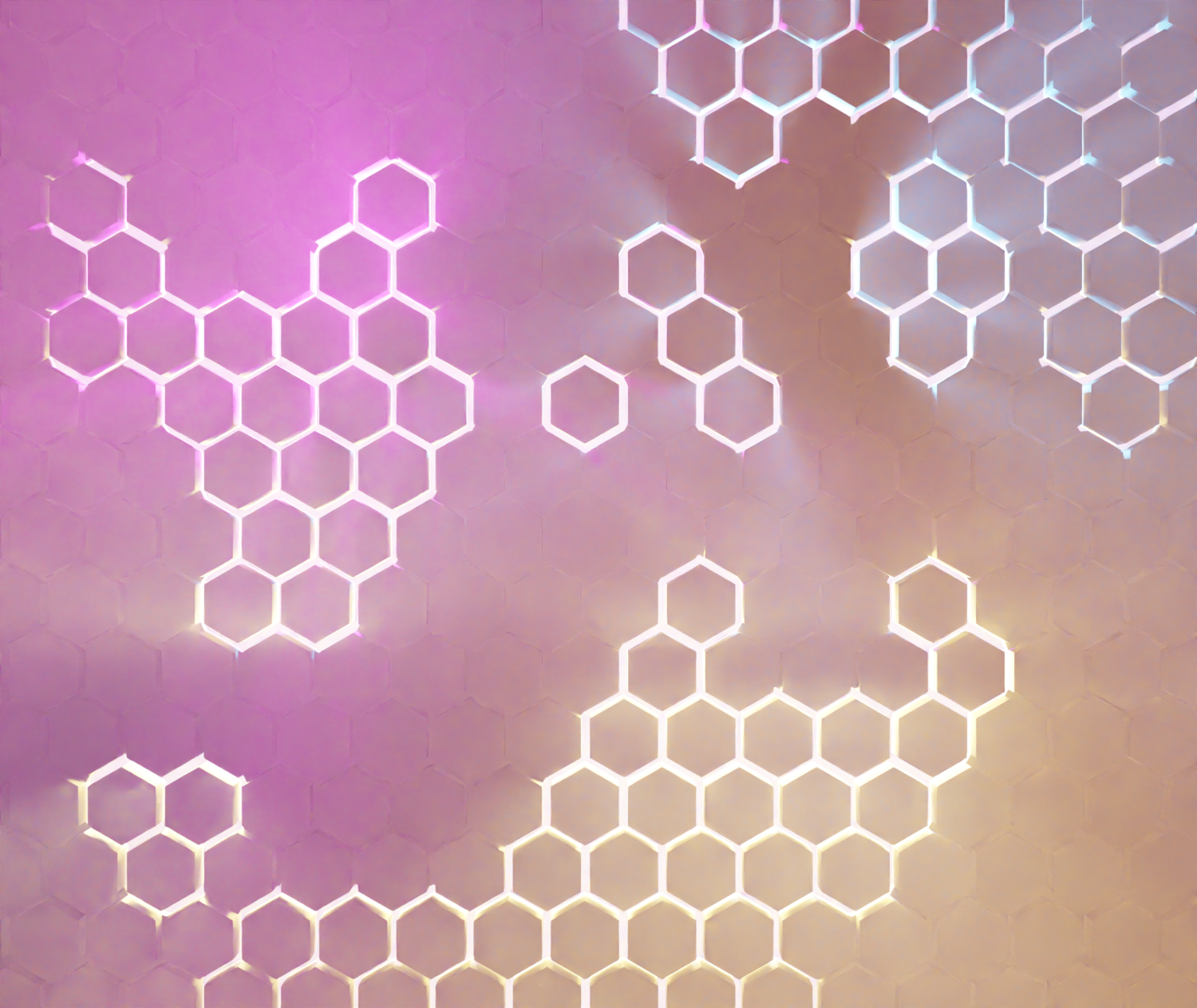 Over exposed standard hexagon vaporwave light wave mk1