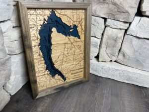 Custom Lake Topography Map