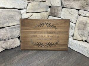 Engraved Black Walnut Plaque